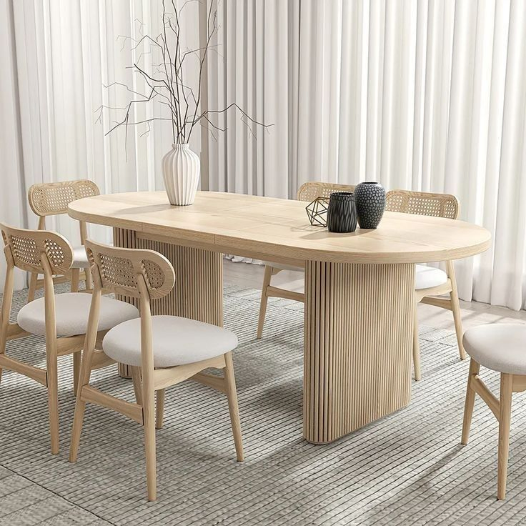 Modern Dining Room Furniture Set Wooden Dining Table with Chairs