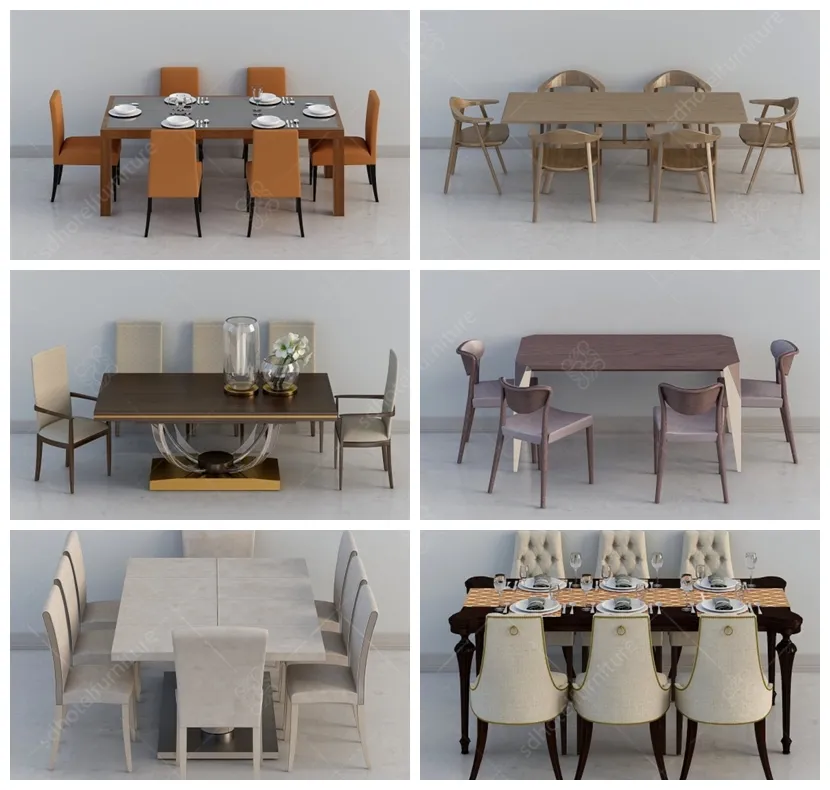 Wooden Tables Chair for Hotel Modern Style Dining Room Furniture