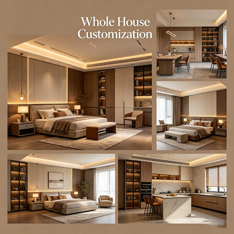 Backlit Accent Furniture for Luxury Whole-House Bedroom Decoration Works