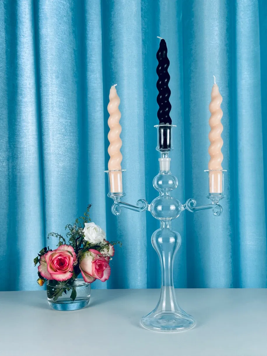 Handmade High Borosilicate Glass Candle Holder for Elegant Home Decor by Newauto