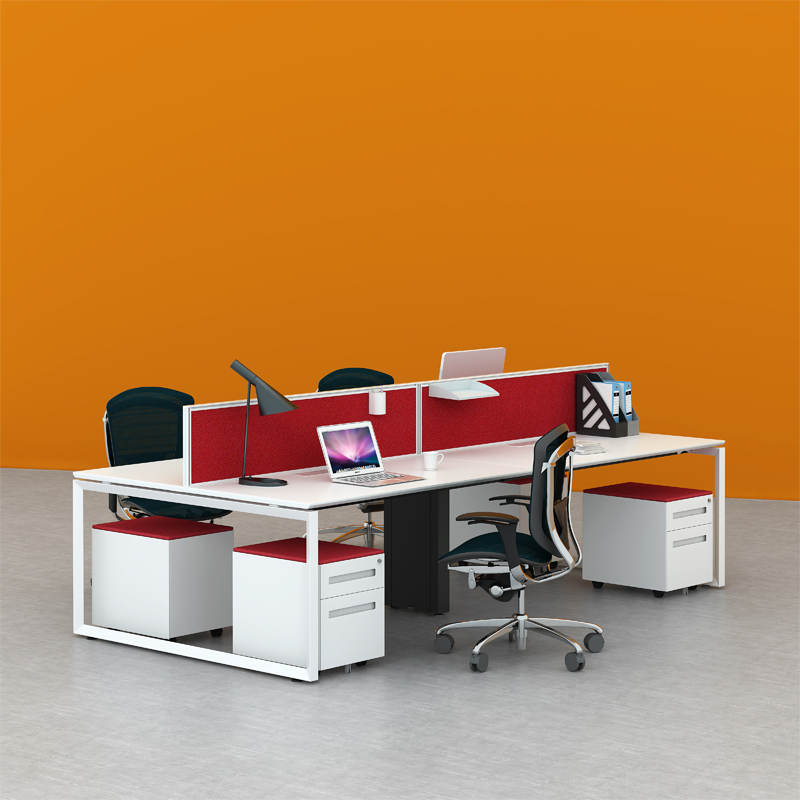 Factory Price Staff Metal Table Modern 4 Person Workstation Desk Coworking Office Furniture