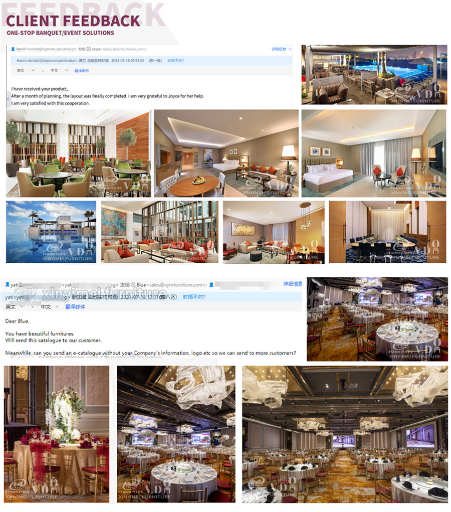 5-star Hotel Restaurant Chair Sets with Armrest and Commercial Furniture Hotel Chairs and Tables for One Stop Solution
