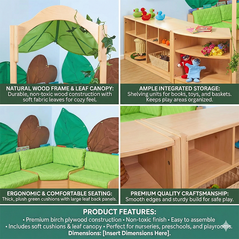 Montessori Toddler Childcare Center Equipment With Cabinet Storage Wooden Nursery Preschool Daycare Kindergarten Furniture Set