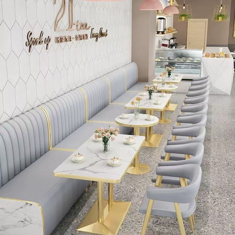 Marble Pattern Restaurant Furniture Set Dinning Room Restaurant,table Chair Booth for Restaurant , Coffee Shop Furniture