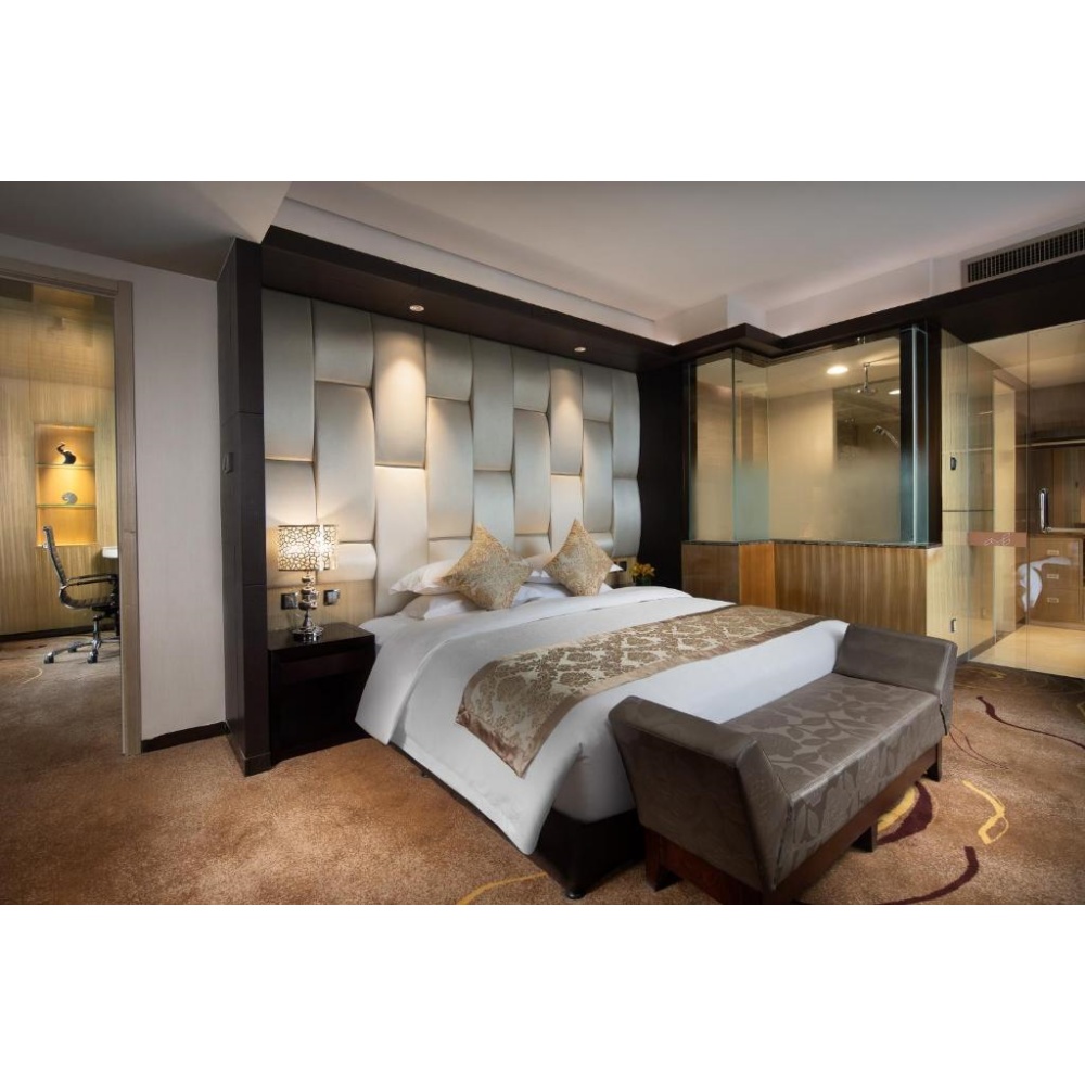 Foshan Five Star Modern Art Hotel King Room Furniture Wood Bedroom Set for Beach Hotels and Apartments