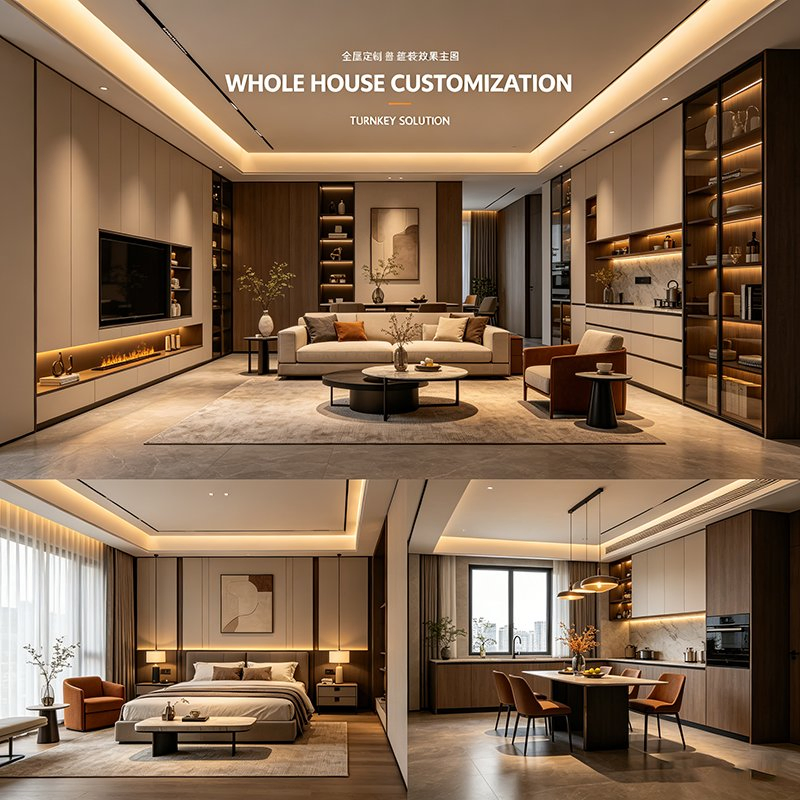 Backlit Accent Furniture for Luxury Whole-House Bedroom Decoration Works