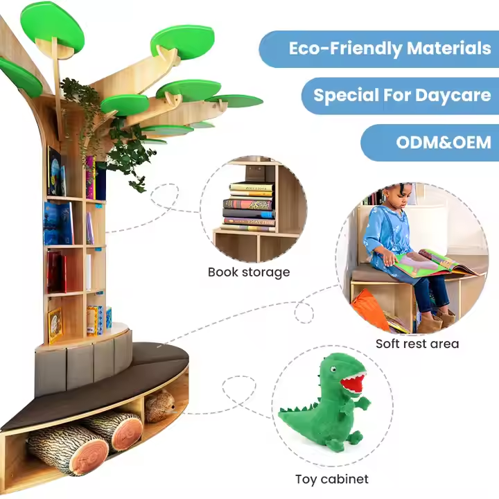 Montessori Daycare Library Tree Bookshelf Preschool Reading Corner Kindergarten Classroom Bookcase Nursery Childcare Furniture
