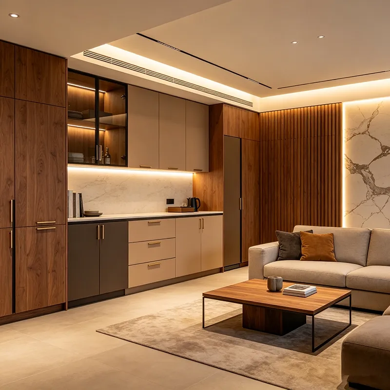 Backlit Accent Furniture for Luxury Whole-House Bedroom Decoration Works