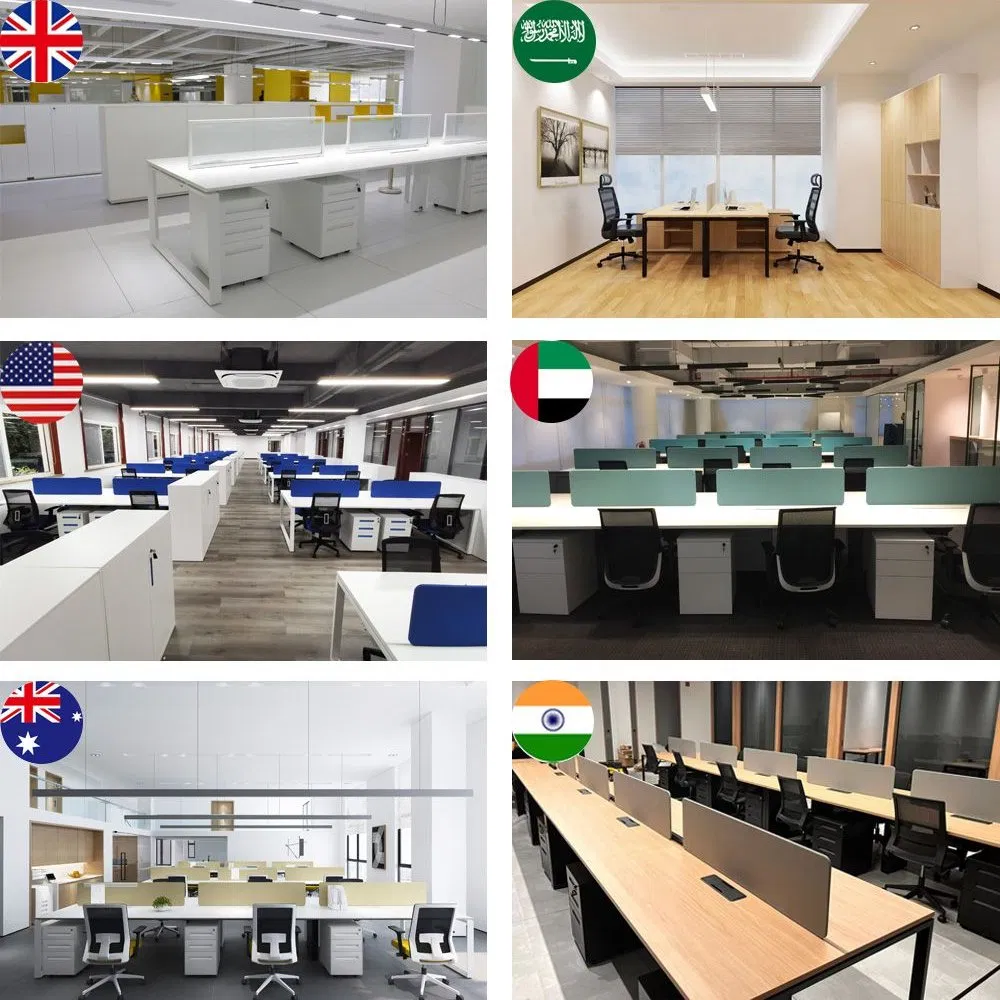 Factory Price Staff Metal Table Modern 4 Person Workstation Desk Coworking Office Furniture