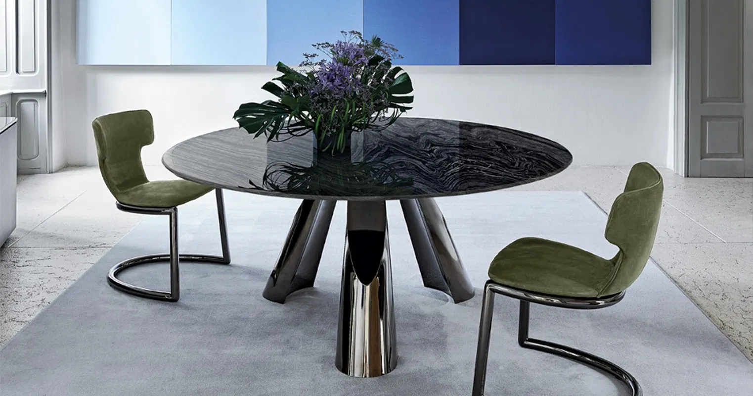 Prima Modern Dining Room Furniture Marble Stone Dining Table Set