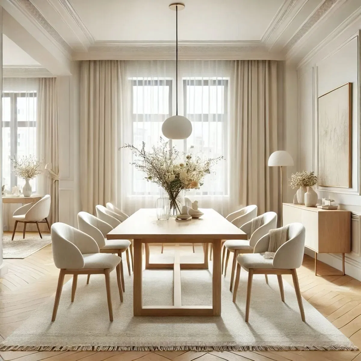 Modern Dining Room Furniture Set Wooden Dining Table with Chairs