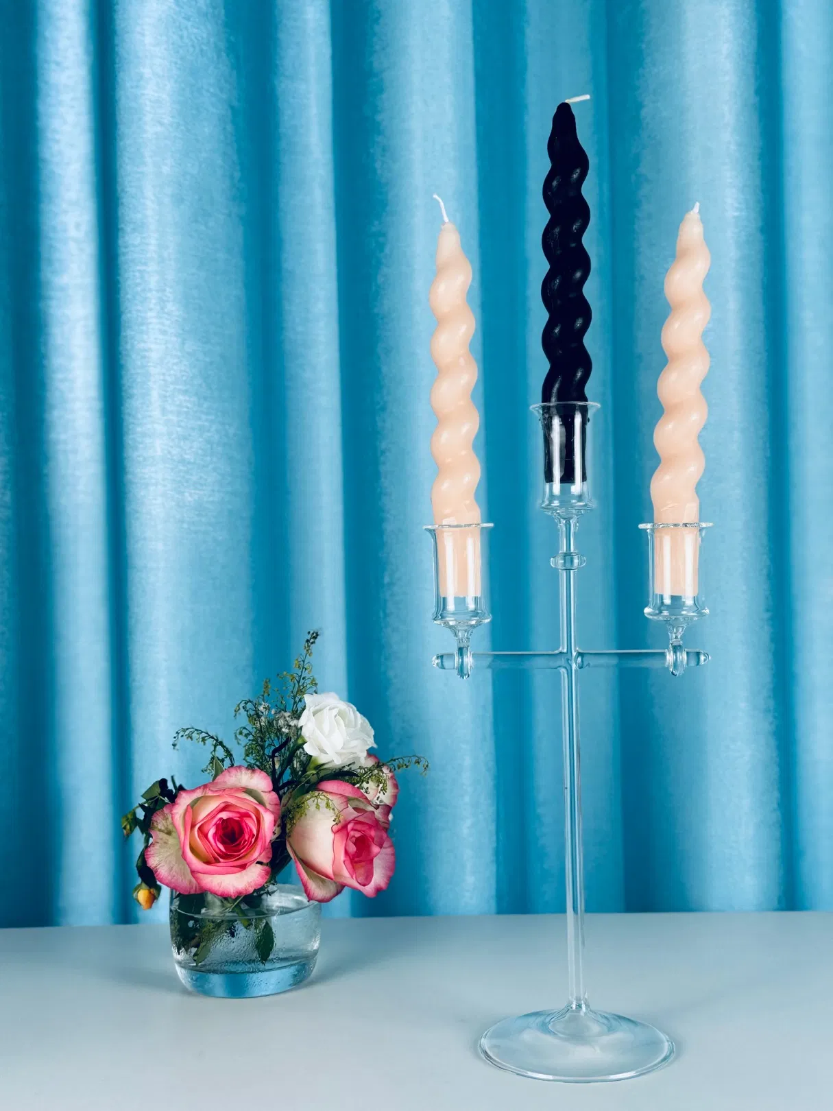 Newauto Elegant Glass Candle Holder for Luxurious Home Decor