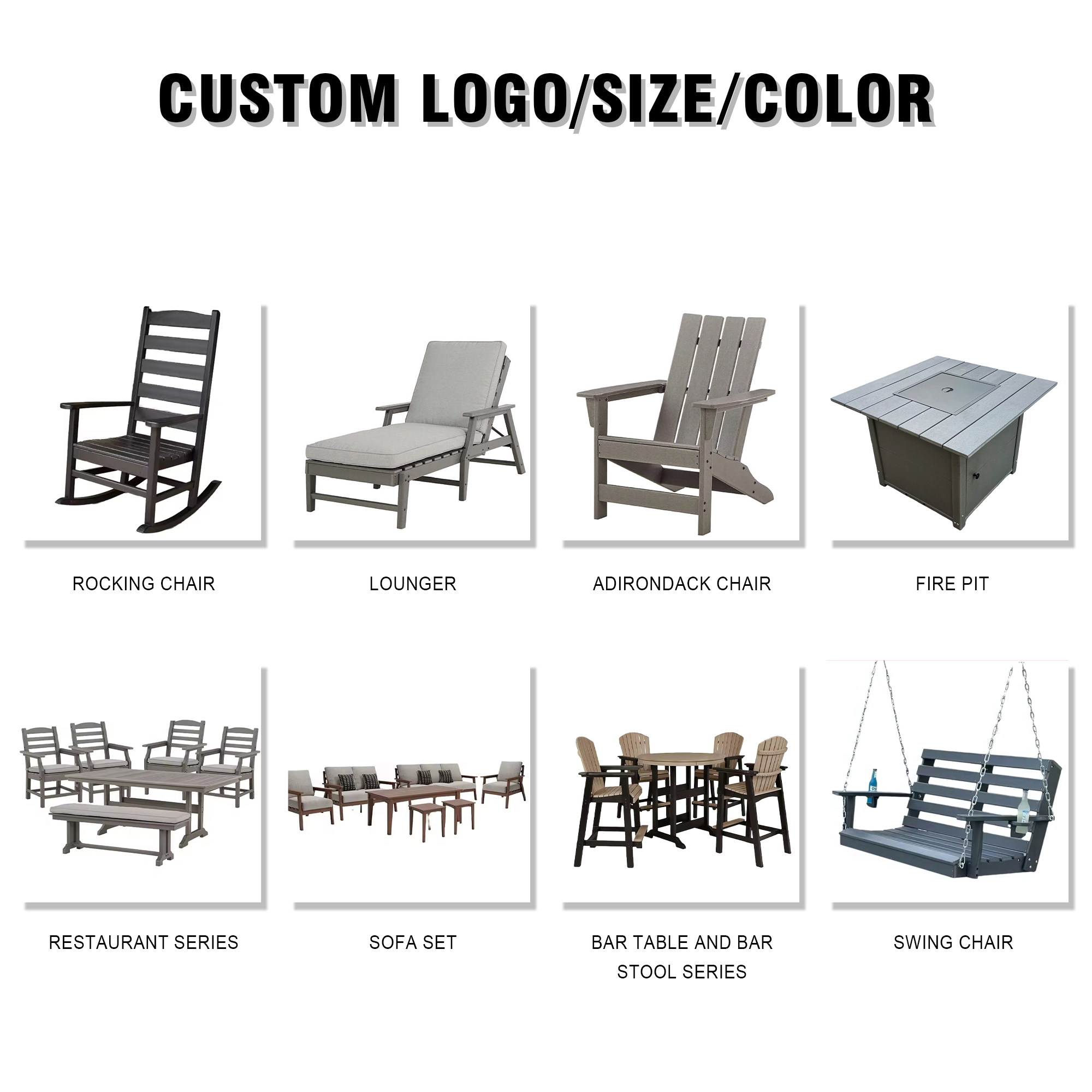 Modern Design Adirondack HDPE Comfortable Waterproof UV Resistant Lightweight Portable Outdoor Garden Chair Furniture Patio Deck