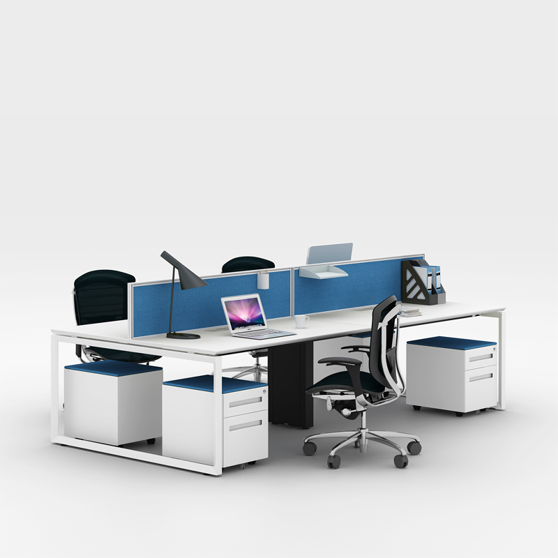 Factory Price Staff Metal Table Modern 4 Person Workstation Desk Coworking Office Furniture