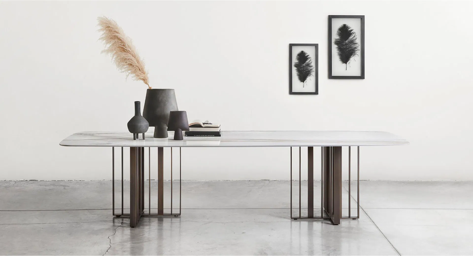 Prima Modern Dining Room Furniture Marble Stone Dining Table Set
