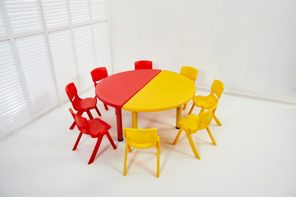 Kindergarten Furniture Good Quality Combination Height Adjustable Nursery Furniture School Desk Set Plastic Chair Carton Box