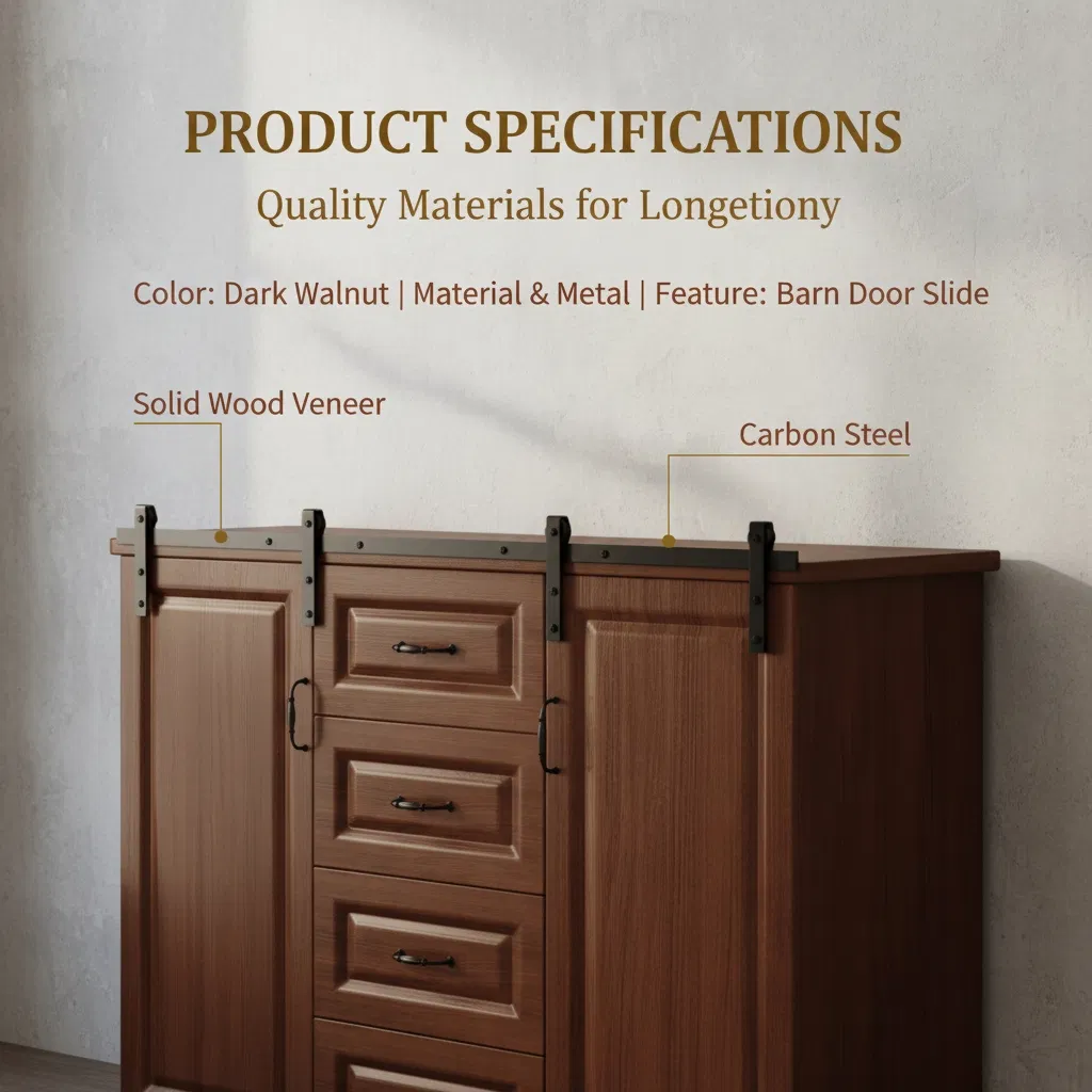 Classic Natural Wood Storage Cabinet for Daily Family Organization Furniture