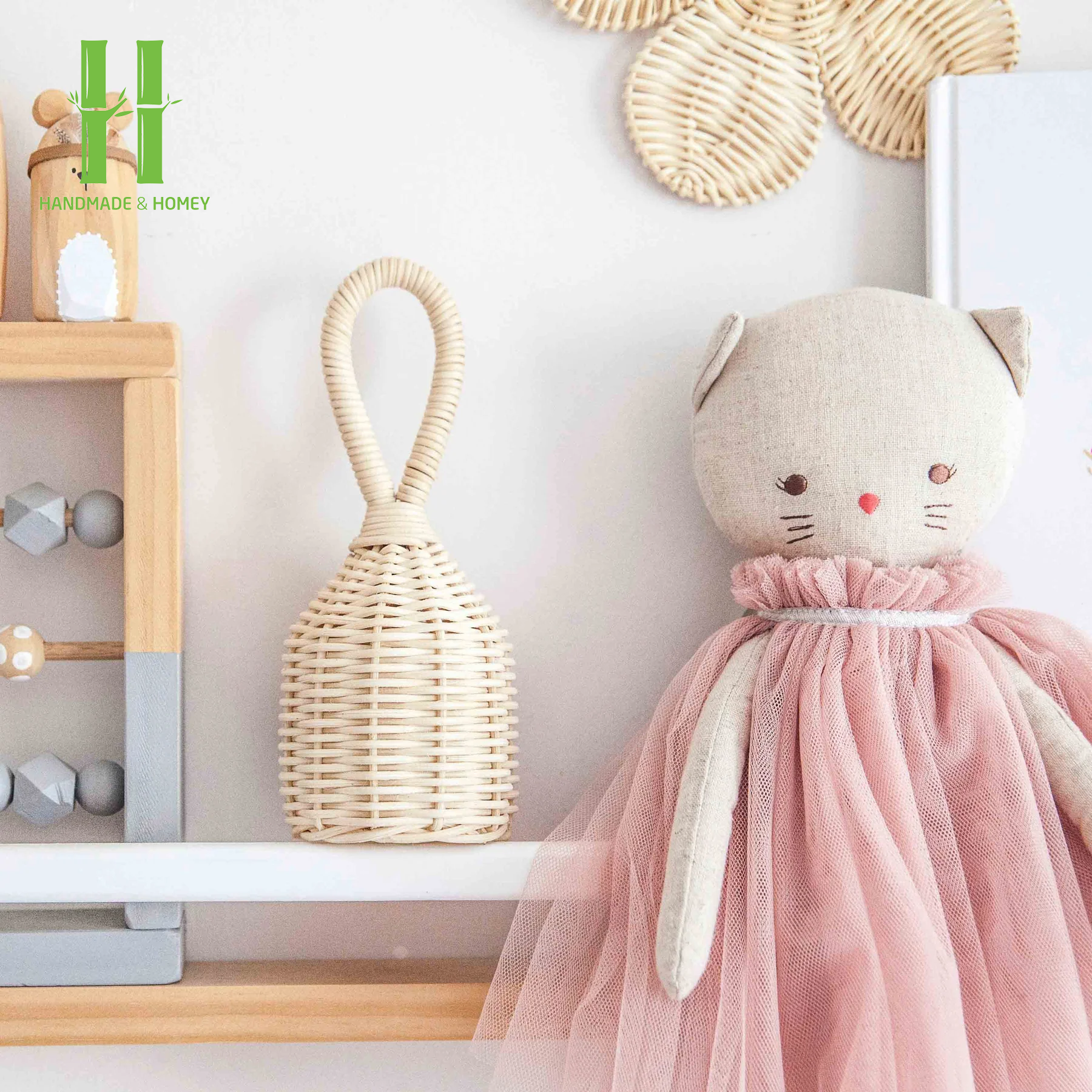 Best Selling High Quality Handmade Rattan Wicker Modern Design Eco-friendly Washable Kids Bedroom Living Room Play Nursery Decor