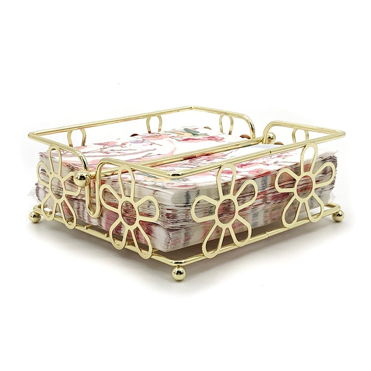 Pottery Hand Halloween Personalized Cool Rectangular Brass Stainless Elegant Bathroom Guest Paper Napkin Holder for Dining Table