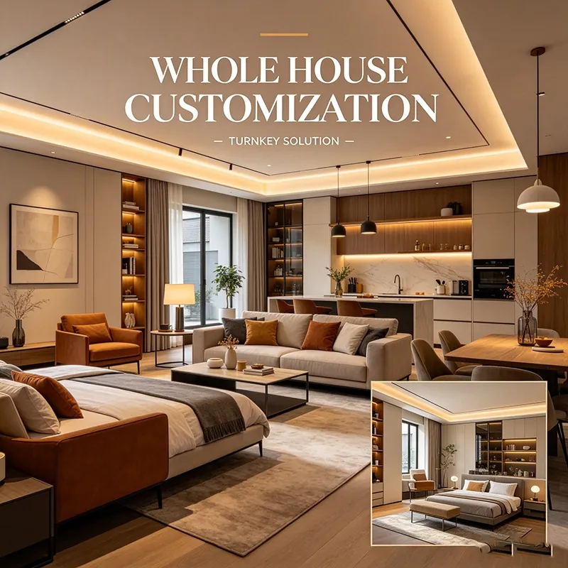Backlit Accent Furniture for Luxury Whole-House Bedroom Decoration Works