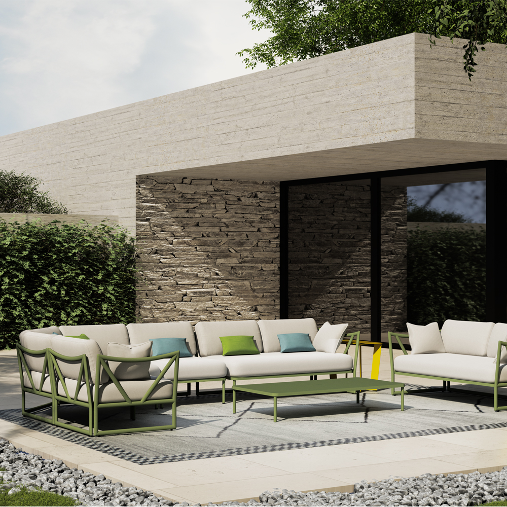Luxury Modern Aluminum Waterproof Outdoor Lounge Furniture Set Garden Patio Pool Outside Metal Outdoor Sofa Sectional Furniture