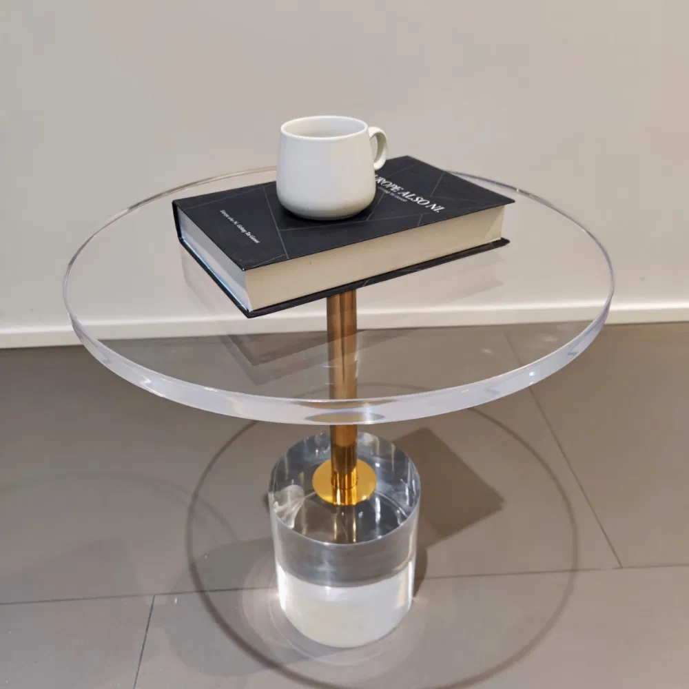 Luxe Clear Acrylic Side Table Detail View 4