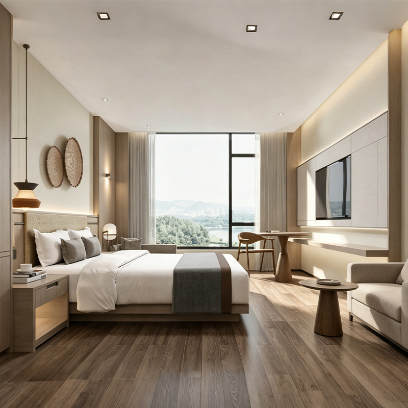 Complete Hotel Room Furniture Set Custom Modern Hospitality Bedroom Furniture Project Furniture for Hotel Resort Villa