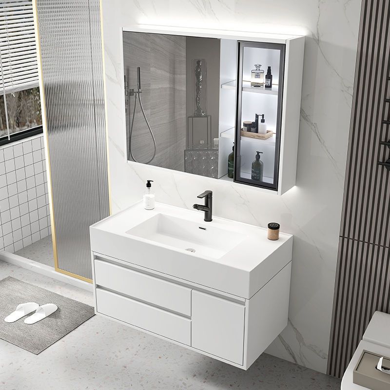 Home Apartment Hotel Luxury Design Ceramic Vanity Basin Modern Vanity Set Bathroom and Kitchen Furniture with LED Smart Mirror