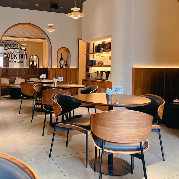 American Industrial Retro Style Vintage Bistro Furniture Fast Food Hamburger Shop Cafe Chair Restaurant Dining Table and Chair