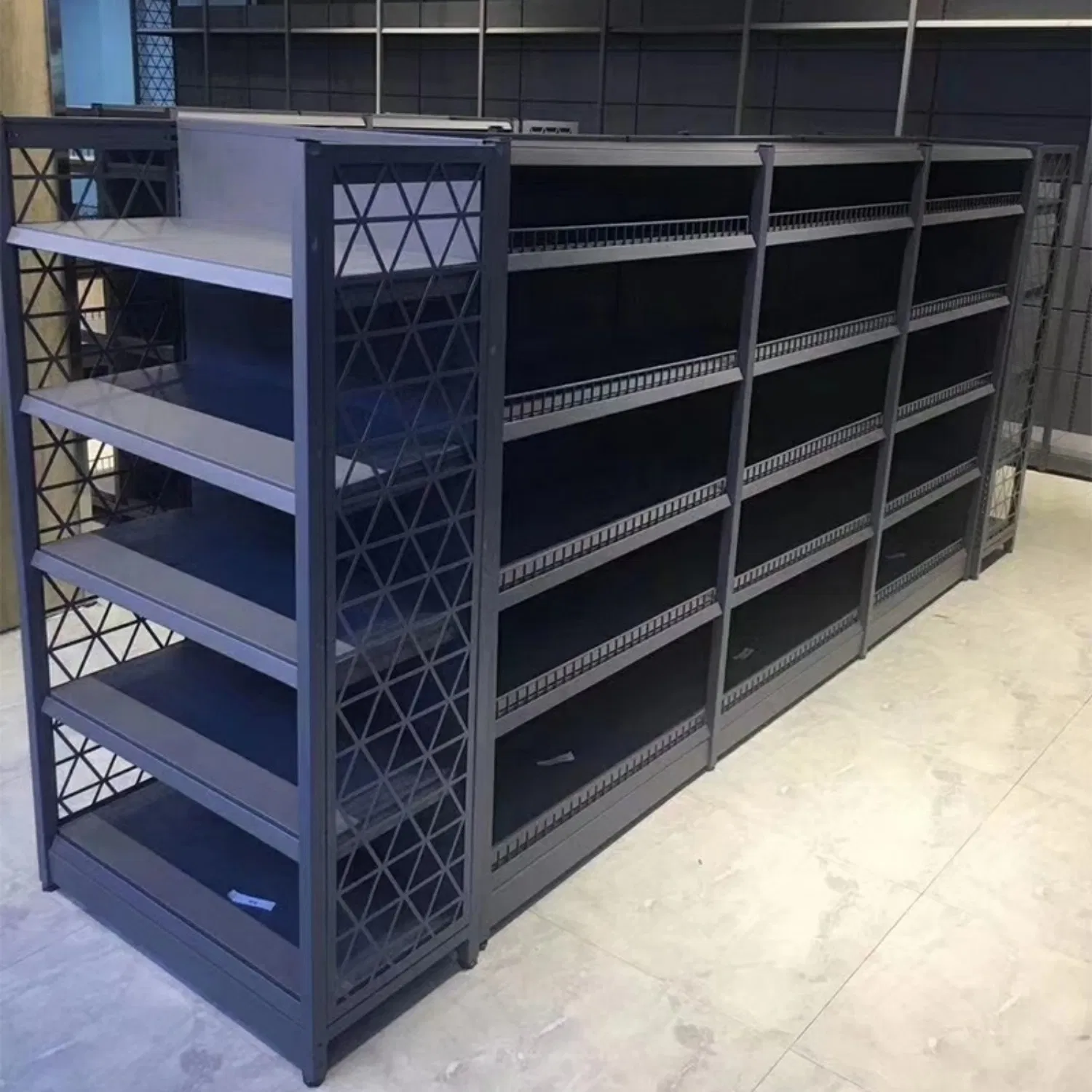 Manufacturer-Customized Commercial-Grade Supermarket Display Shelf for Store Storage and Organization