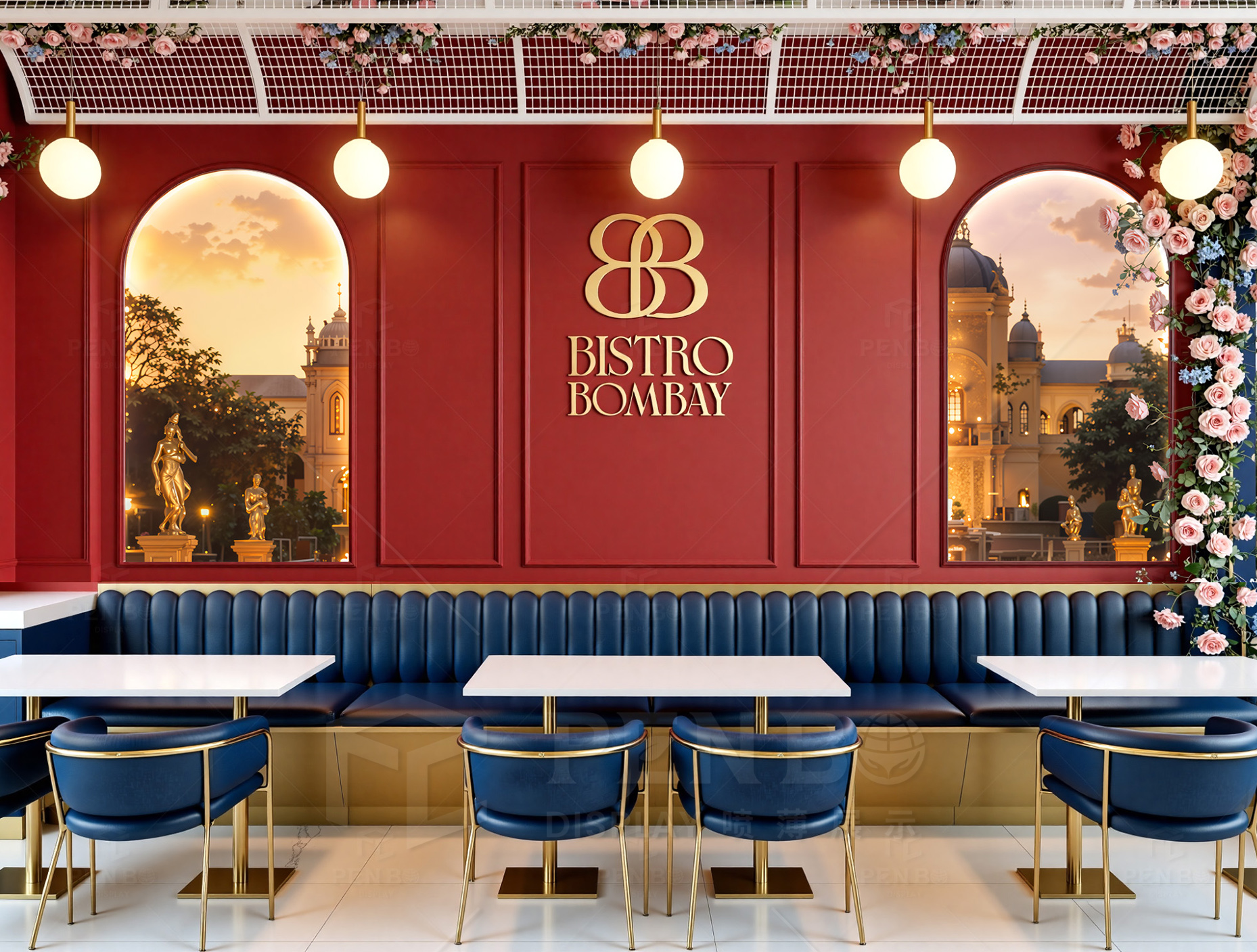 Restaurant Dining Booth Setup