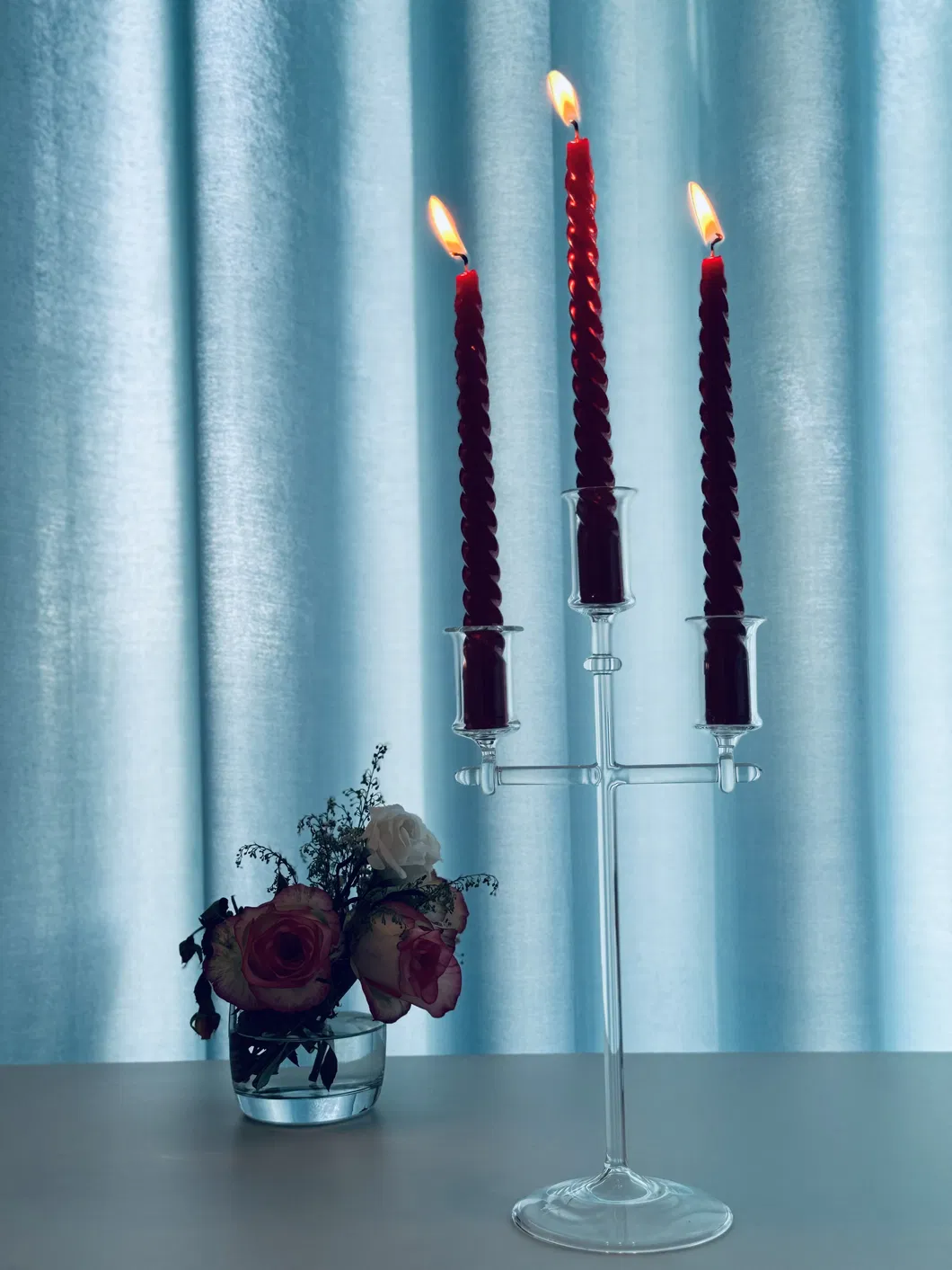 CS-011 Elegant Glass Candle Holder for Home Decor