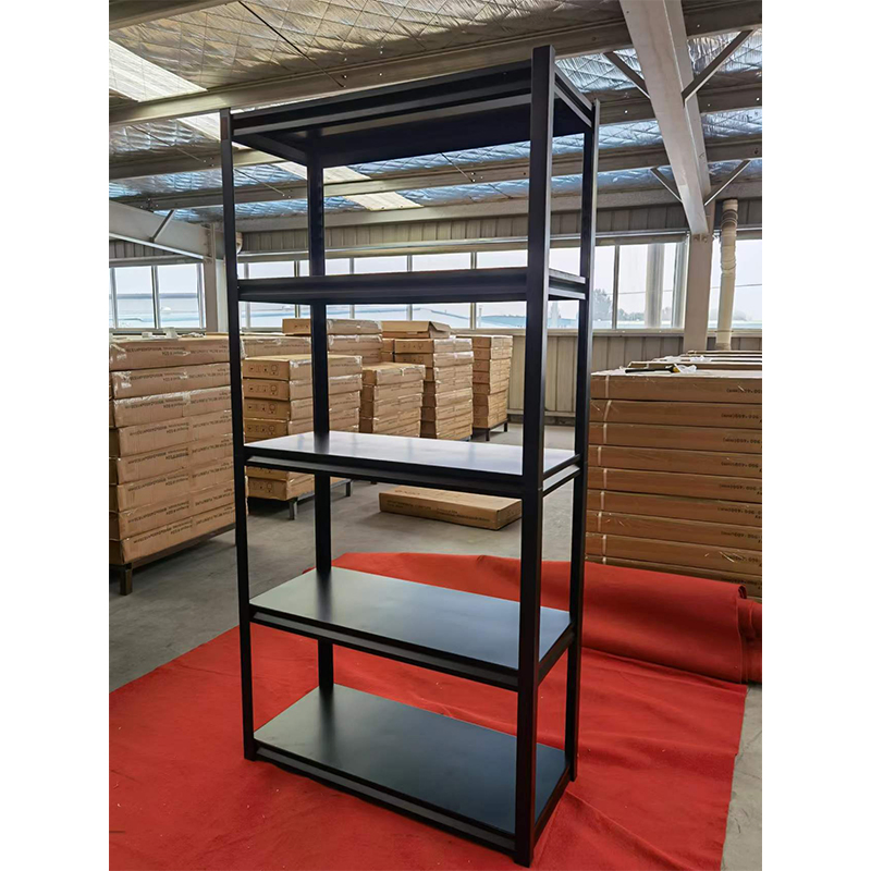Sleek Black Adjustable 5-Tier Storage Rack for Home Organization