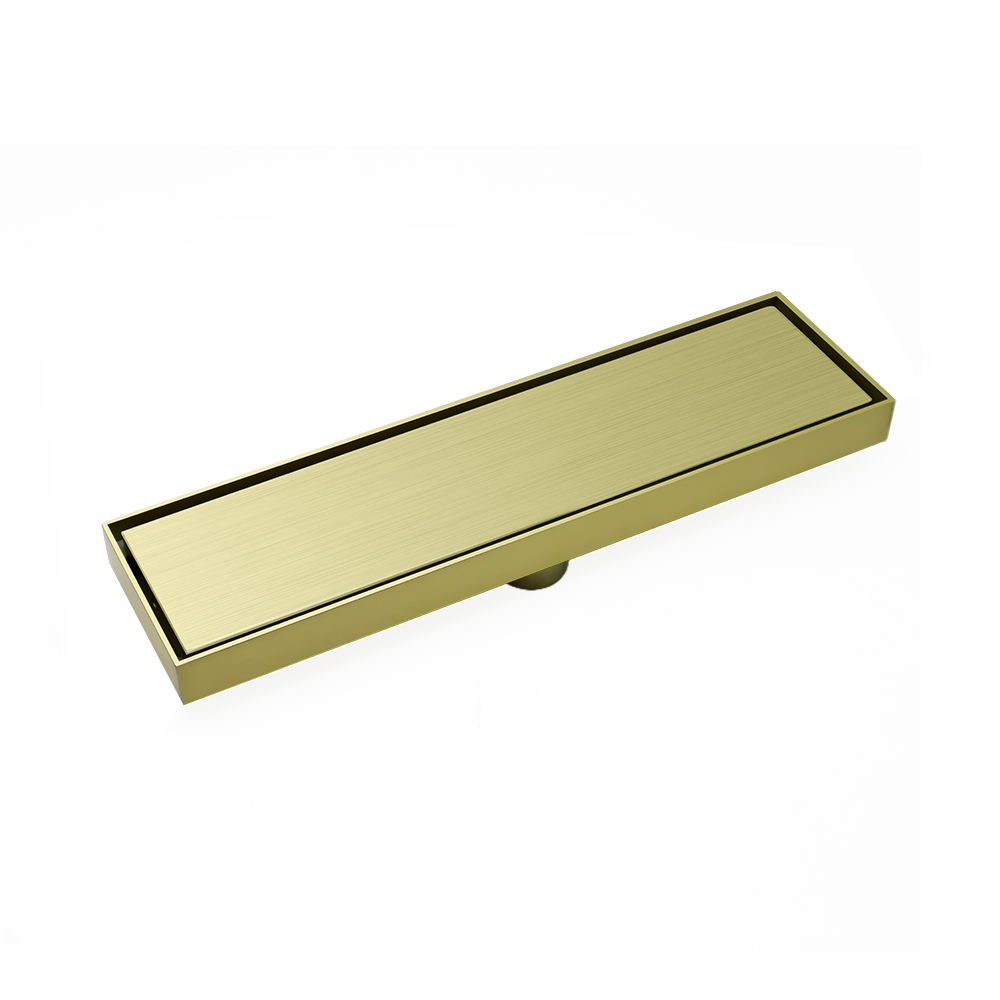 Brushed Gold Linear Bathroom Floor Drain 304 Stainless Steel Long Linear Shower Bathroom Floor Drain