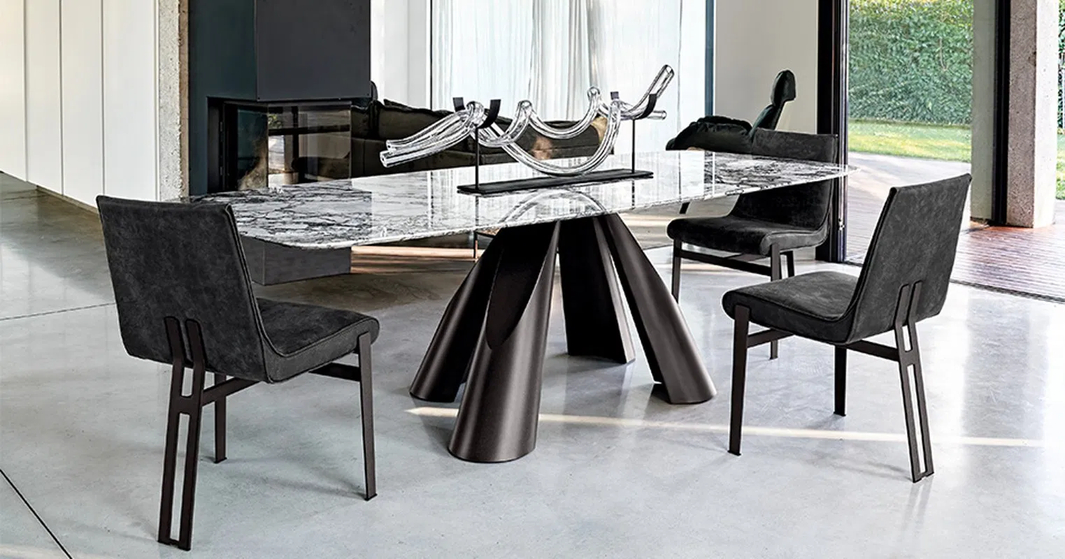 Prima Modern Dining Room Furniture Marble Stone Dining Table Set