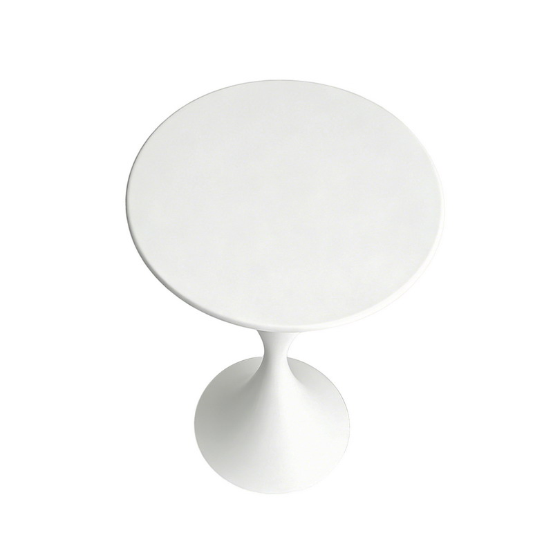 White Modern Side Table Minimalist Pedestal Accent Table Round End Table for Living Room Bedroom Home Decor