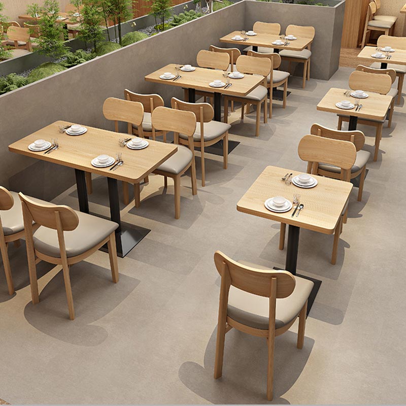HUALIN Modern Hotel Cafe Pizzeria Restaurant Dining Table Dining Chair Sofa Card Seat Set
