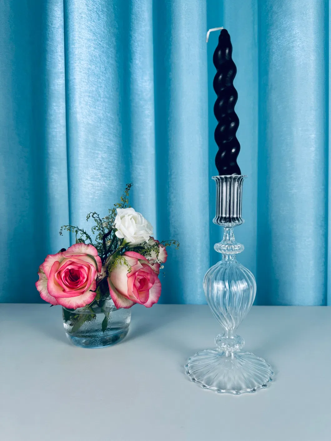 Handmade Glass Candle Holder for Elegant Home Decor