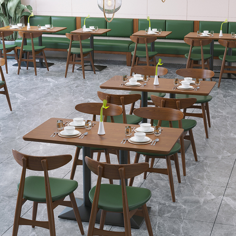Commercial Use Cafe Furniture Restaurant Booth Seating Minimalist Coffee Shop Furniture Durable Restaurant Tables and Chairs