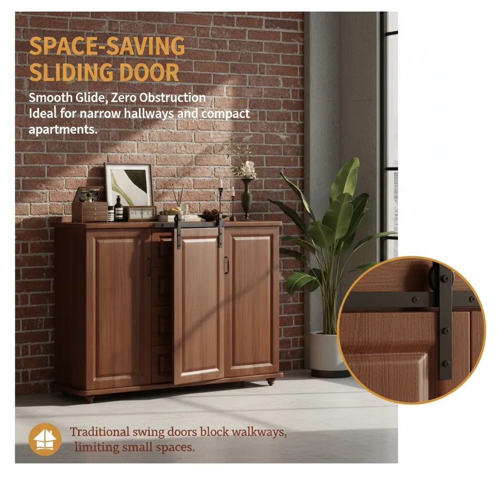 Classic Natural Wood Storage Cabinet for Daily Family Organization Furniture