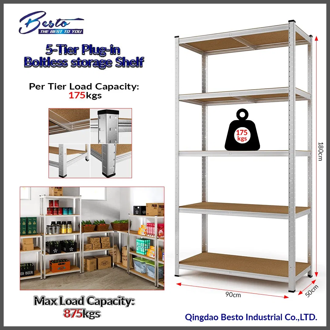 5-Tier Metal Shelving Unit Adjustable Garage Storage Utility Rack Organization Multipurpose Shelf