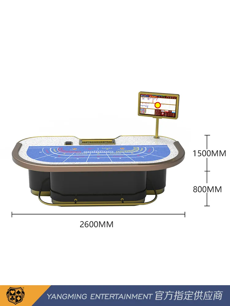 Texas Hold′ Em Club 10-Person Baccarat Table with Metal Guard Bars