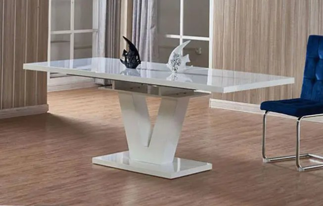 Model Dining Table in Dining Room Furniture Modern Extension High Gloss Luxury MDF Dining Table