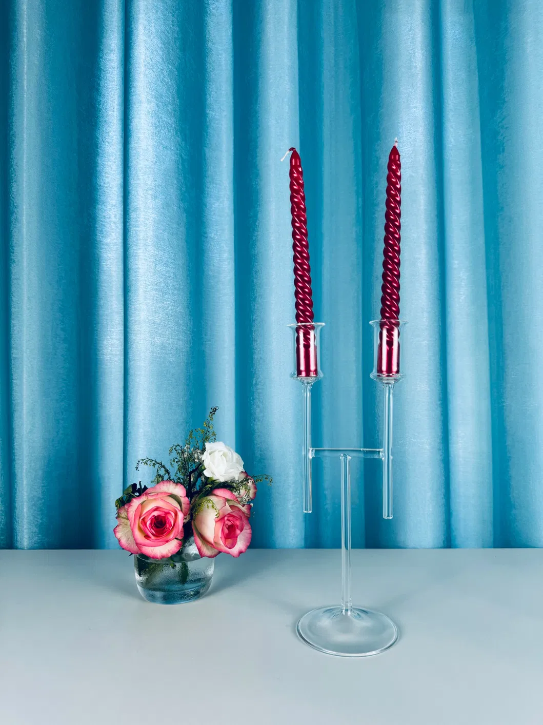CS-011 Elegant Glass Candle Holder for Home Decor
