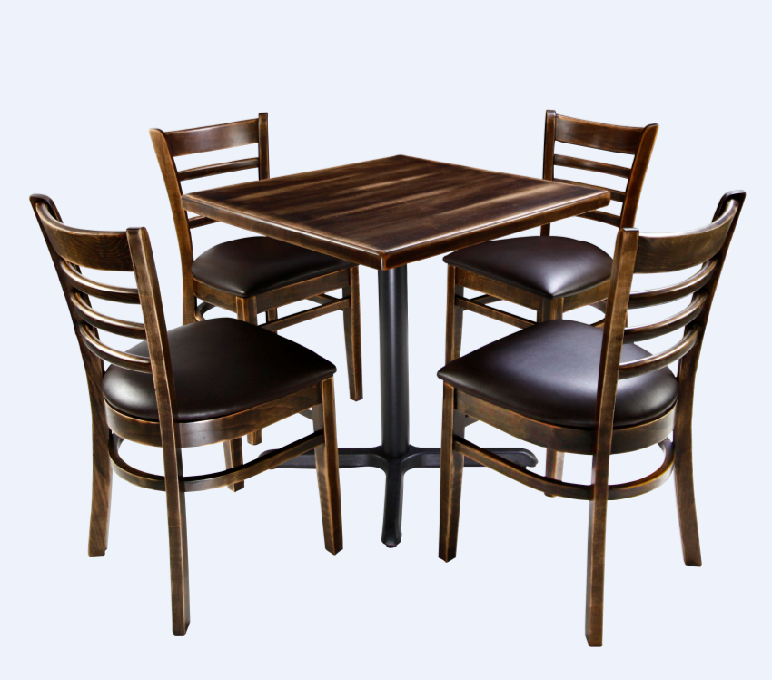 Custom square Oak Coffee Shop Furniture Commercial Solid Metal Seating Cafe Wood Wooden Restaurant Booth Table and Chairs Set