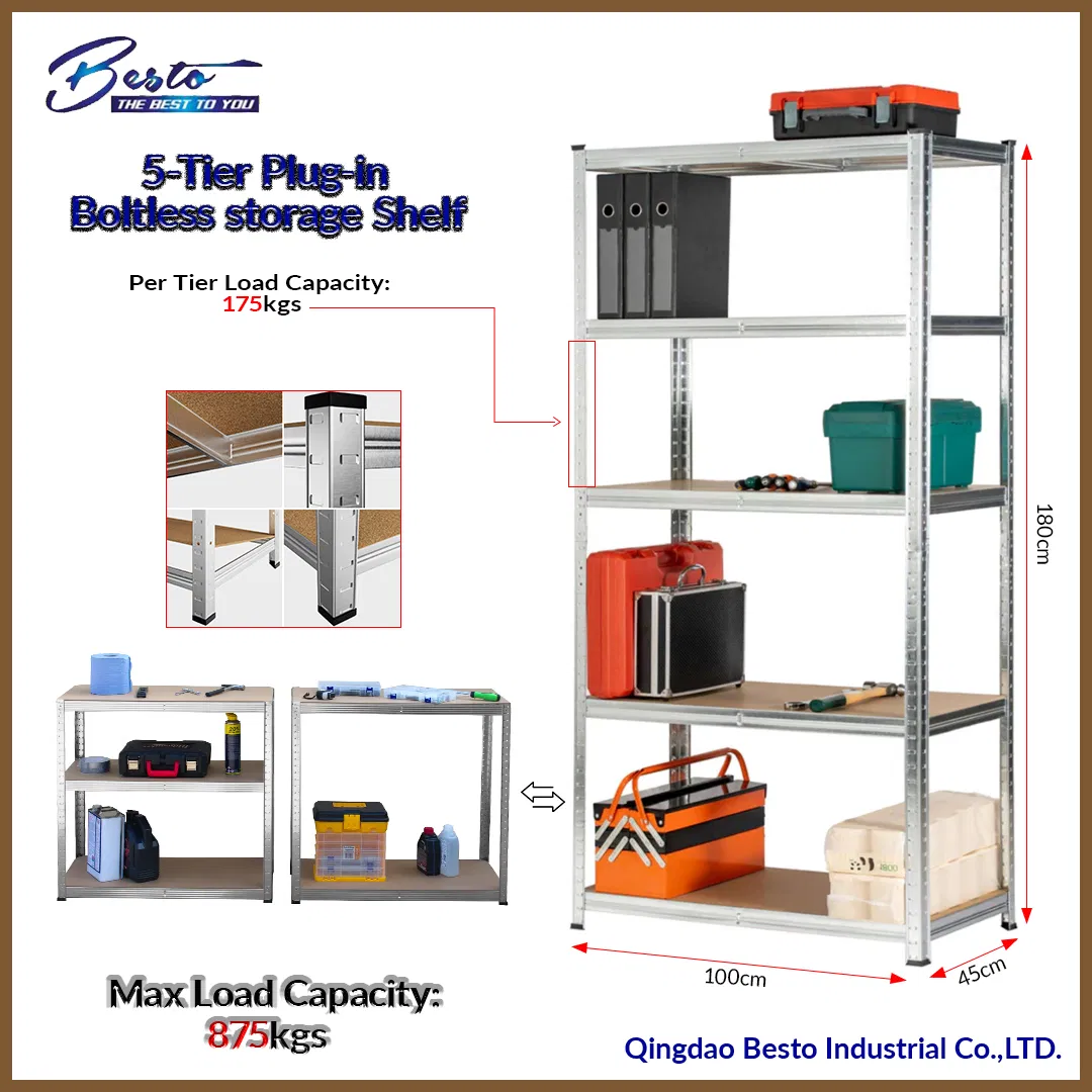 5-Tier Metal Shelving Unit Adjustable Garage Storage Utility Rack Organization Multipurpose Shelf