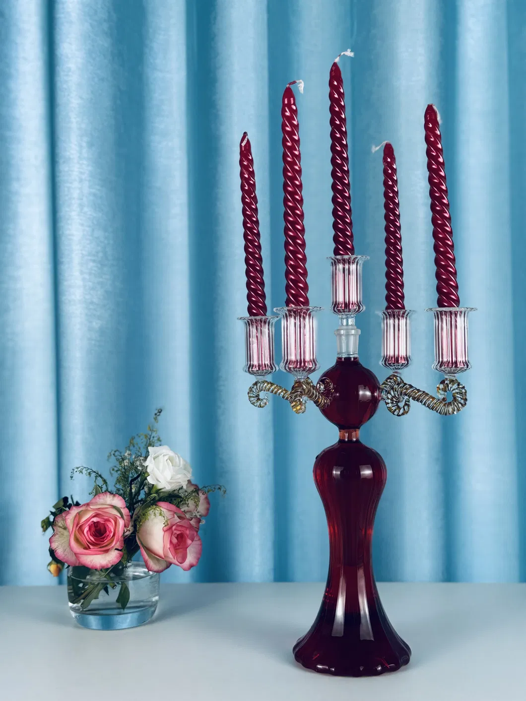 CS-011 Elegant Glass Candle Holder for Home Decor