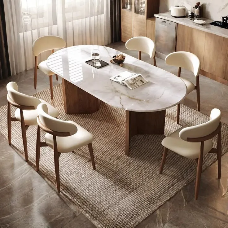 Modern Dining Room Furniture Set Wooden Dining Table with Chairs