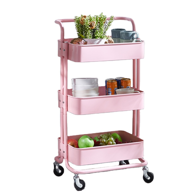 Stylish 3-Tier Rolling Storage Cart for Kitchen Organization Solutions