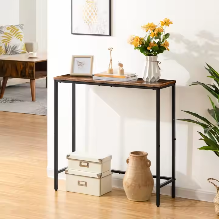 Minimalist Metal Thin Console Sofa Table Skinny Hallway Entryway Home Furniture for Living Room Behind Sofa